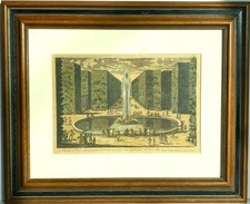 Antique Print Engraving Versailles Gardens Pierre Aveline 18th C Original Framed picture