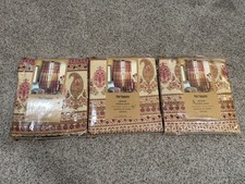 Pier 1 Imports Adelaide Window Panel Curtains 54x84 Paisley Gold Red Set of 3⁠ picture