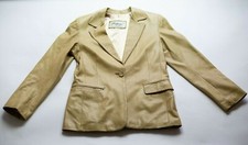 PELLACCI Women's Sz M Vintage Tan Brown 100% Italian Leather and Acetate Jacket picture