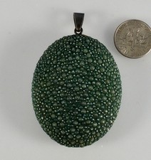 ANTIQUE GEORGIAN SHAGREEN SKIN STERLING LOCKET PENDANT C.1790 picture