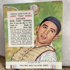 1954 Red Man All-Star Team Player #20 Larry Yogi Berra New York Yankees W/TAB✨ picture