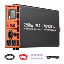 VEVOR 2500W Sump Pump Battery Backup System LCD Pure Sine Wave Power Inverter picture