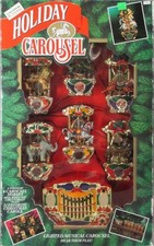 Vintage Mr Christmas Holiday Carousel Works 1992 Musical Boxed Moving Horses picture