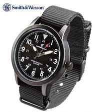 Smith & Wesson Black Canvas Tactical Military Case 30m Water Resistant Watch picture