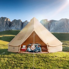 VEVOR Canvas Bell Tent 3M 4M 5M 6M 7M Camping Yurt Glamping Tent with Stove Jack picture