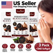 5 Packs Everwell Fermented Black Garlic 180 Softgels Odorless Non-GMO Supplement picture