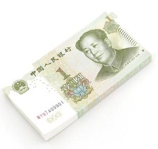 Lot 100 Pcs China 1 Yuan 1999 Edition Paper Money Banknote Bundle Collection UNC picture