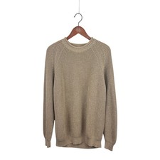 VTG LL Bean Roll Neck Cotton Fisherman Sweater XL-Tall Tan  picture