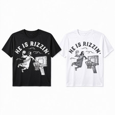 He Is Rizzin' Jesus Basketball T-Shirt SIZE S-5XL picture