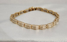 14k Yellow Gold Finish 5Ct Round Cut Lab Created Diamond Tennis Vintage Bracelet picture