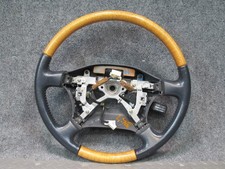 98-00 LEXUS UCF20L LS400 LEATHER WOOD STEERING W CRUISE CONTROL SWITCH DARK GRAY picture