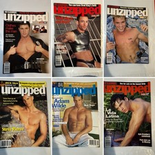 Vintage UNZIPPED Magazine Lot Of 6 - ‘97, ‘98, ‘99, & ‘00 Gay Men’s picture