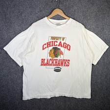 Vintage Chicago Blackhawks Shirt Mens Large White 90s USA Hockey MBNA Sports NHL picture