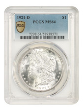 1921-D $1 PCGS MS64 - Morgan Dollar - Final Year D-Mint picture