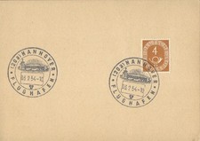 1954 Germany Hannover Flughafen Airport Pictorial Cancel Posthorn 671 Postcard picture