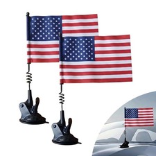 American Car Hood Flag Adjustable Angle US Flag with Suction Cup Vehicle picture