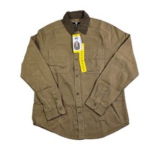 Frye Barn Shacket Mens Med Brown Cotton Corduroy Collar Chore Jacket Cabin New picture