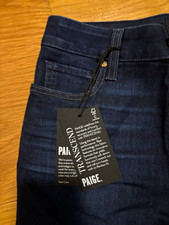 PAIGE Women’s Transcend Dark Wash Blue Denim Stretch Slim Straight Jeans 26 picture