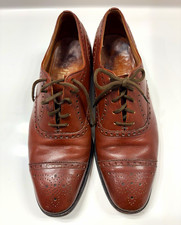 VTG Church's Brown Leather Cap Brogue Lace-Up Oxford Dress Shoes UK 9D US 10D picture