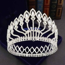 9.8cm Tall Pageant Round Crown Wedding Queen Princess Tiara For Women picture