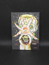 2021 T.Breyer Unique Mosters Aliens Witches Hand-Drawn Sketch Artist Auto 1/1 picture