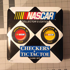 USAopoly NASCAR Collector's Edition Checkers & Tic Tac Toe Tin, Double-Sided picture