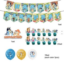 Bluey Bingo Kids Birthday Party Supplies Decor Set- Balloons, Banner, Toppers picture