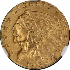 1913 Indian Gold $2.50 NGC MS61 Nice Eye Appeal Nice Strike picture