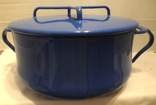 DANSK Kobenstyle BLUE Enamel Metal Dutch Oven Casserole Pot Trivet Lid READ picture