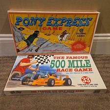 Brand New Vintage 1970’s Pony Express & 500 Mile Race Board Game Tee Pee Toys  picture