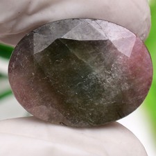 21.50 Cts Natural Bi-Color Tourmaline Untreated 21mmx16mm Oval Cut Huge Gemstone picture