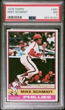 Graded 1976 Topps Mike Schmidt #480 Baseball Card PSA 7 Near Mint picture