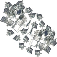 Bueyfolt Adjustable Steel Pilaster Shelf Support Clips - 40 Pieces, Zinc Finish, picture
