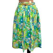 VTG 60s Deadstock A-line Midi Skirt w Belt (29