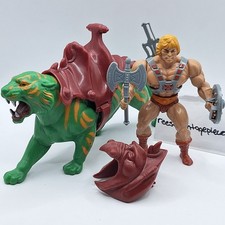 Vtg HE-MAN & BATTLE CAT Motu Masters Of The Universe Original Action Figure N-20 picture