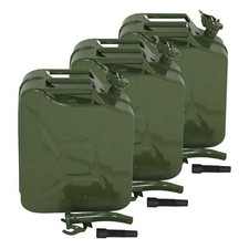 3X Jerry Can Gasoline Oil Army Army Backup Metal Steel  5 Gallon 20L Tank picture