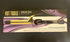 Hot Tools Signature Series 1in Gold Curling Iron/Wand 430°F Adj Heat HTIR1575 picture