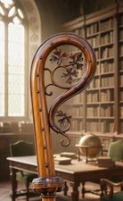 Wooden CROZIER Bishop Staff Crosier Quality Craftsmanship High Christmas SH picture
