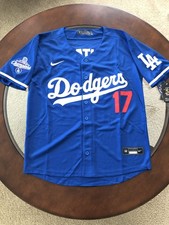 sNWT Shohei Ohtani Dodgers Men's XL Blue Away Jersey Stitched #17 picture