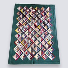 Vintage Handmade Quilt Distressed 1900s 1910s 1920s 1930s 60 X 46 Large picture