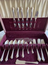 Vintage Gorham 1933 Silver Plate Set flatware in Box - 42 pieces Lady Caroline picture