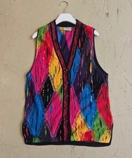 COOGI Heritage Australia 3D Knit Vest Men’s M Multicolor Cotton Vintage picture