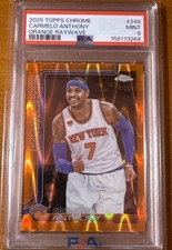 2025-26 Topps Chrome Carmelo Anthony Orange Raywave 14 /25 Color Match #248 picture