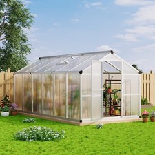 6'x8' 6'x10' 8'x12' Polycarbonate Heavy Duty Walk-in Greenhouse Kit for Outdoors picture