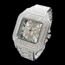 Skeleton Red Dial VVS Iced Out Diamond Designer Watch,  Hip Hop Watch, Fashion  picture