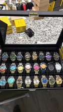 Invicta Men's Watch Lot Assorted Wristwatches in Display Case picture