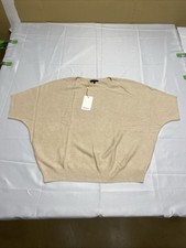 NWT Quince Size Large Beige Cashmere Short Sleeve Sweater Brand New W / Tags  picture
