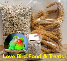 Love Bird Food & Treat Bundle 5 lbs Feed 8 oz Millet w/Calcium & Mineral Bar picture