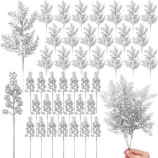10PCS Artificial Christmas Glitter Berries Stems Xmas Tree Wreath DIY Decor USA picture