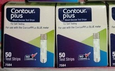NEW MINT 100 CONTOUR PLUS Blood Sugar Test Strips_2x50_Exp 7/27_Ship FAST FREE  picture